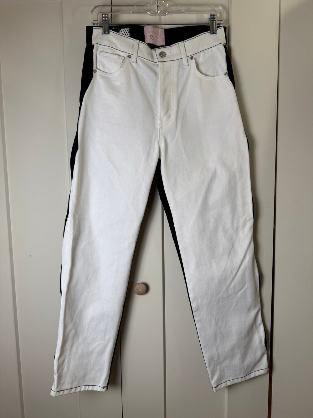 REVICE On & Off Again Ex-Boyfriend Jeans 29 Black White High Rise USA